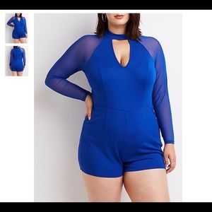 Blue Mesh Romper
